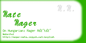 mate mager business card